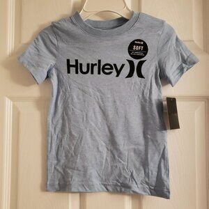 Hurley Boy's Youth T-Shirt Light Blue Black Logo Size 4 XS Extra Small New NWT